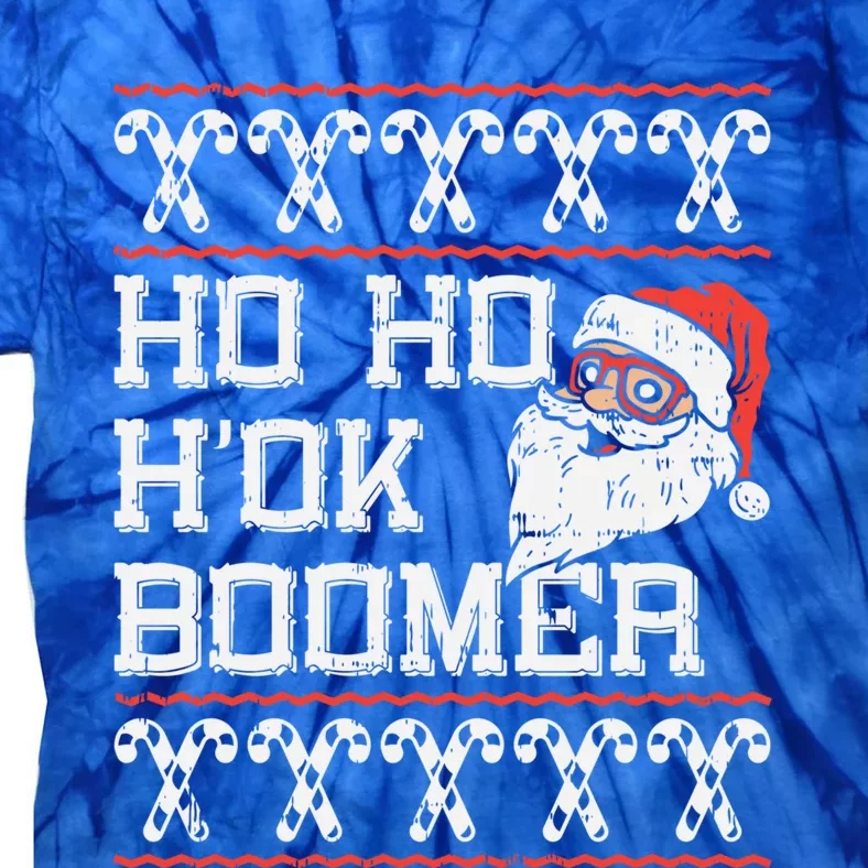 Ho Ho Hok Boomer Santa Fun Ugly Christmas Sweater Meme Gift Cute Gift Tie-Dye T-Shirt