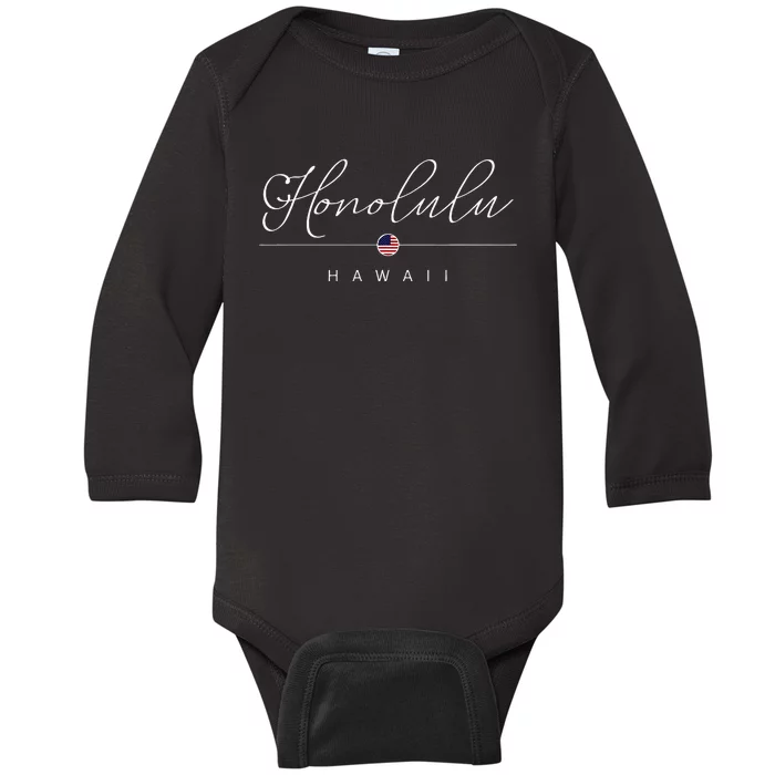 Honolulu Hawaii HI On Honolulu Baby Long Sleeve Bodysuit