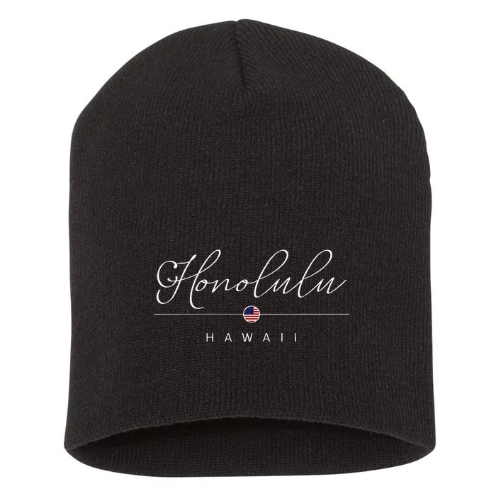 Honolulu Hawaii HI On Honolulu Short Acrylic Beanie