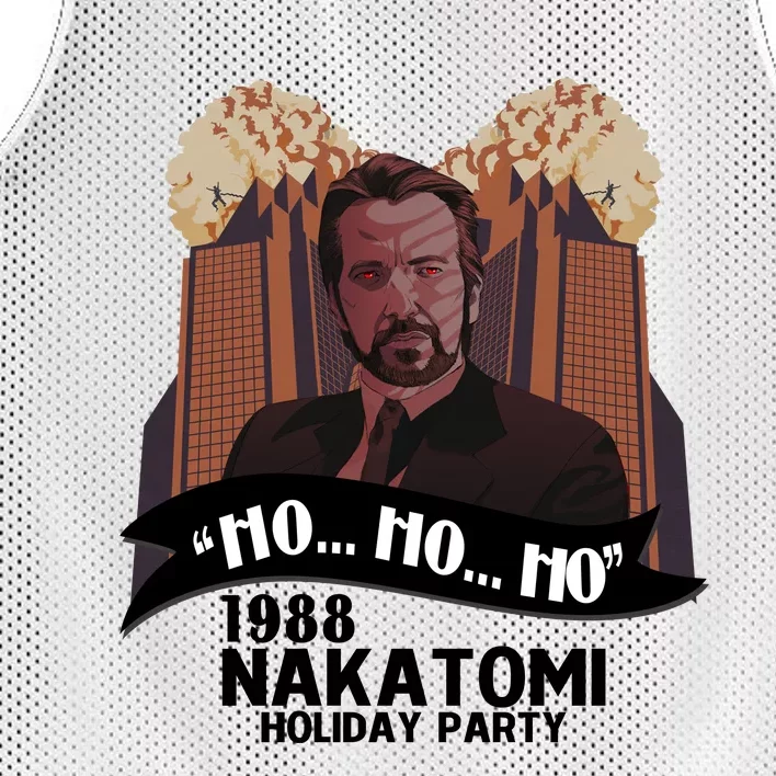 Ho Ho Ho Hans Gruber 1988 Nakatomi Holiday Party Christmas Mesh Reversible Basketball Jersey Tank