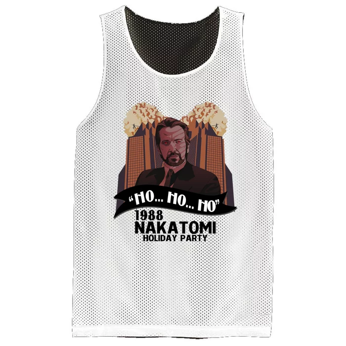 Ho Ho Ho Hans Gruber 1988 Nakatomi Holiday Party Christmas Mesh Reversible Basketball Jersey Tank