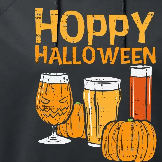 Hoppy Halloween Hilarious BeerThemed Gifts for Dads Grandpas and Uncles Performance Fleece Hoodie