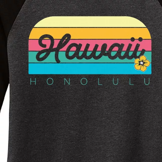 Honolulu Hawaii Women's Tri-Blend 3/4-Sleeve Raglan Shirt