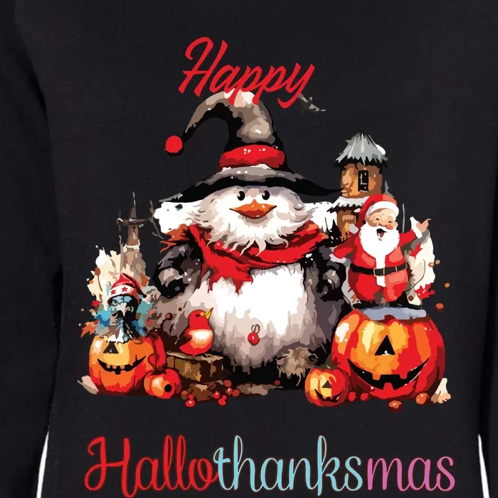 Happy Hallothanksmas Womens California Wash Sweatshirt