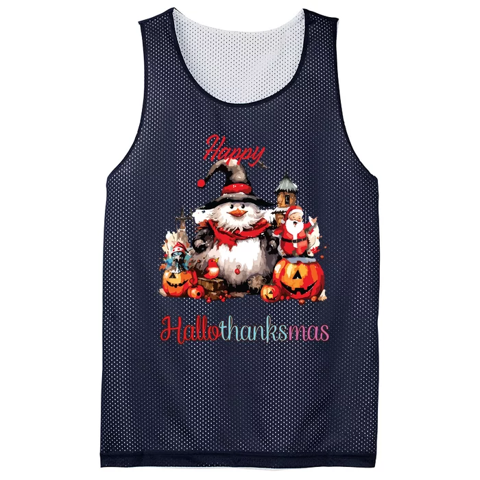 Happy Hallothanksmas Mesh Reversible Basketball Jersey Tank