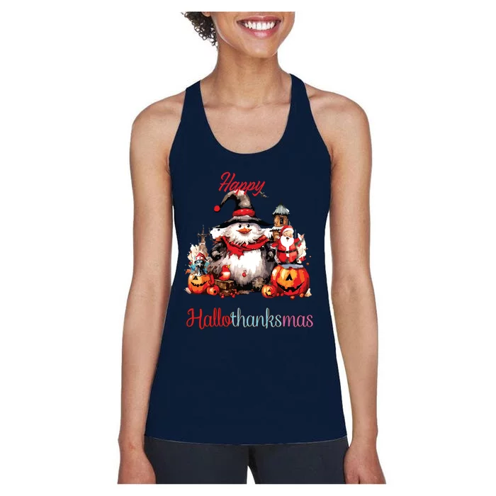 Happy Hallothanksmas Women's Racerback Tank