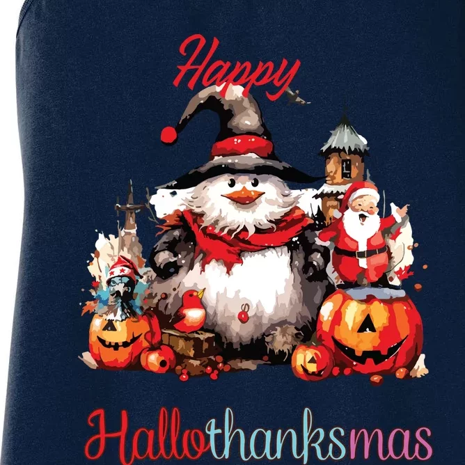 Happy Hallothanksmas Women's Racerback Tank