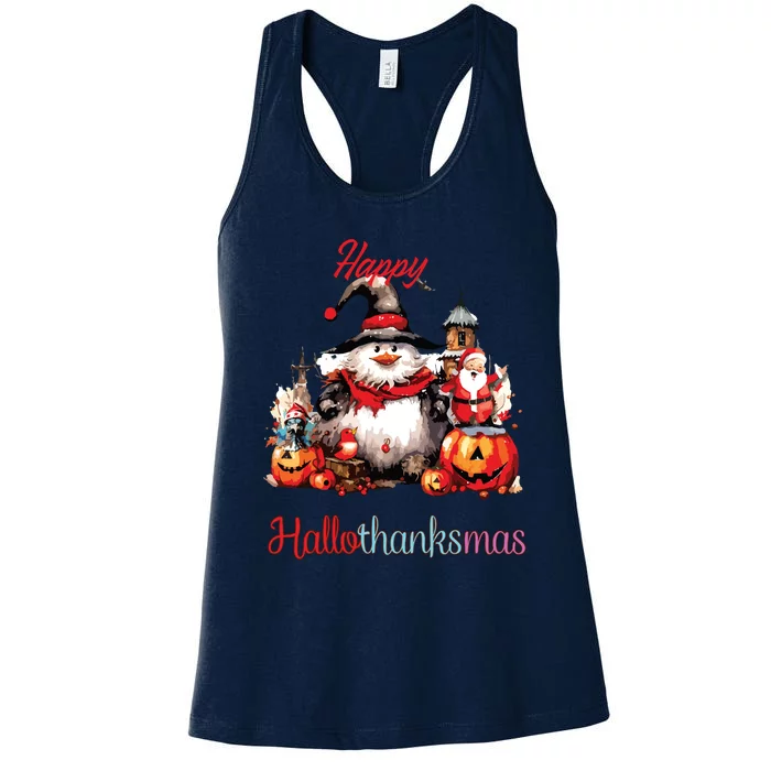 Happy Hallothanksmas Women's Racerback Tank