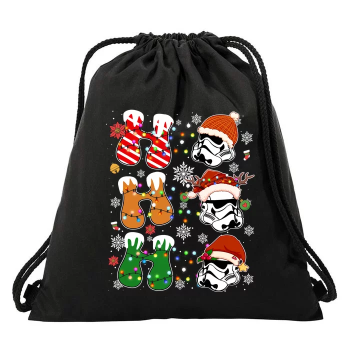 Ho Ho Ho Stormtrooper Christmas Lights Star Christmas Wars Stormtroope Drawstring Bag