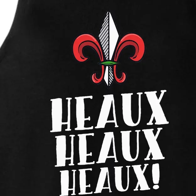 Heaux Heaux Heaux Cajun Christmas Louisiana Xmas New Orleans Ladies Tri-Blend Wicking Tank