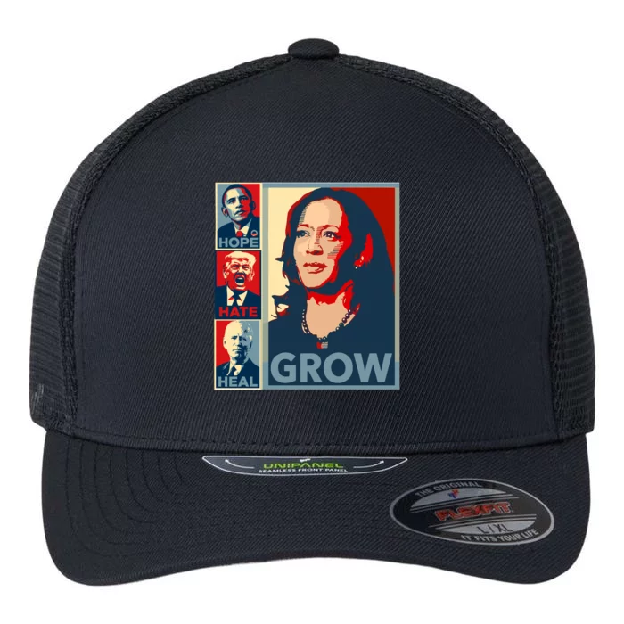 Hope Hate Heal Grow Flexfit Unipanel Trucker Cap