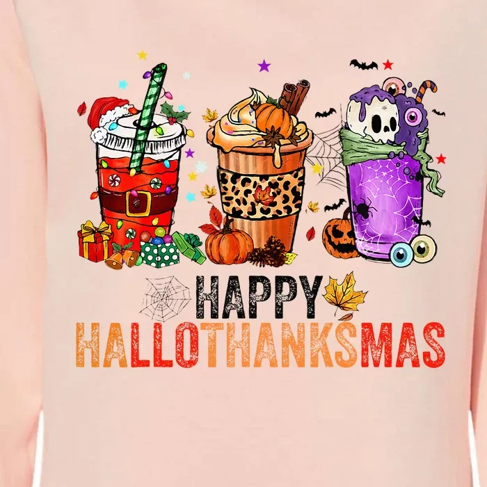 Happy Hallothanksmas Halloween Thanksgiving Christmas Gifts Womens California Wash Sweatshirt