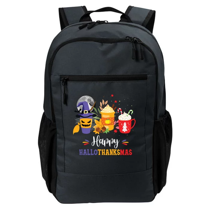 Halloween Happy Hallothanksmas Coffee Latte Thanksgiving Daily Commute Backpack