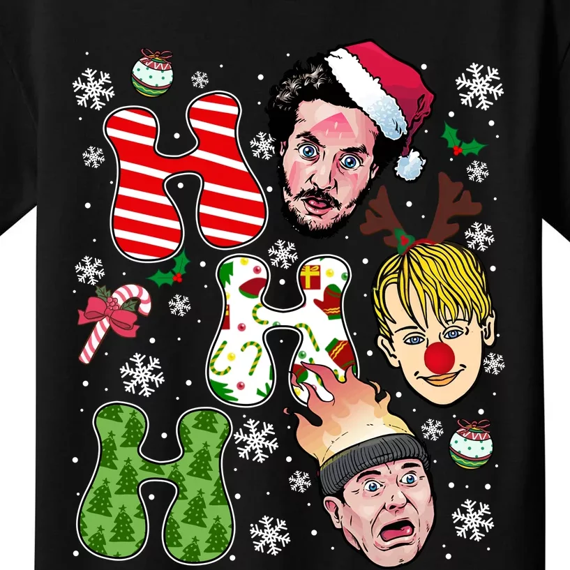 Ho Ho Ho Home Alone Movie Kevin And Wet Bandits Christmas Xmas Holiday Kids T-Shirt