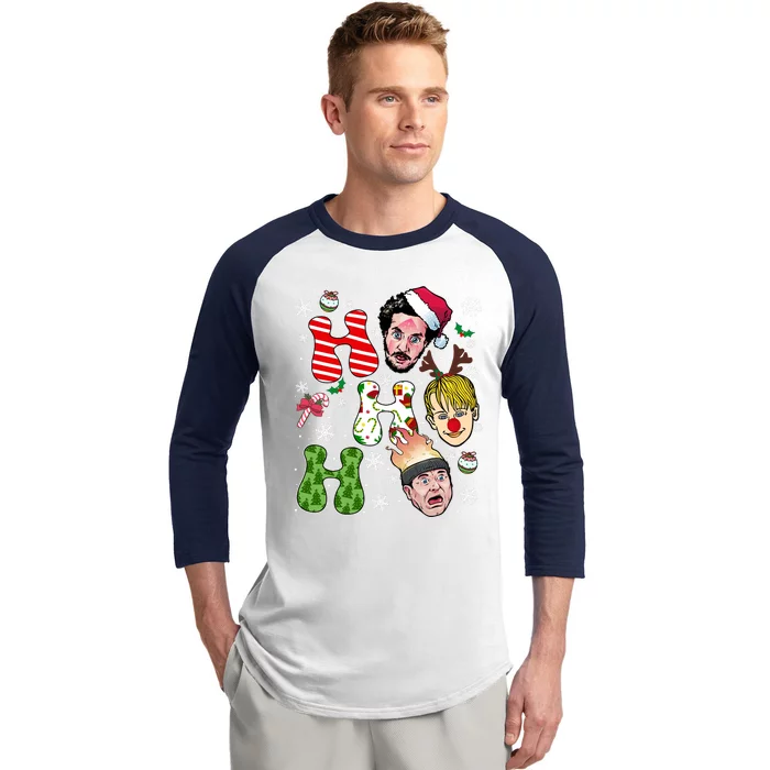 Ho Ho Ho Home Alone Movie Kevin And Wet Bandits Christmas Xmas Holiday Baseball Sleeve Shirt