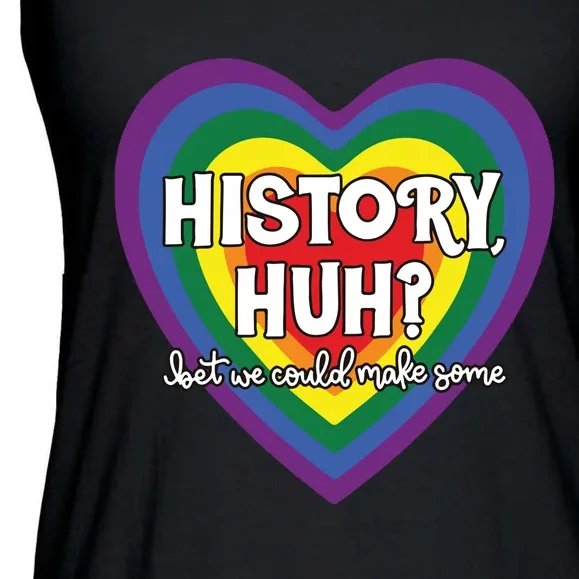 Heart History Huh Red White And Blue Ladies Essential Flowy Tank