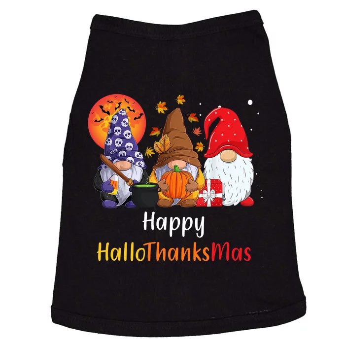 Happy Hallothanksmas Holiday Gnomes Doggie Tank