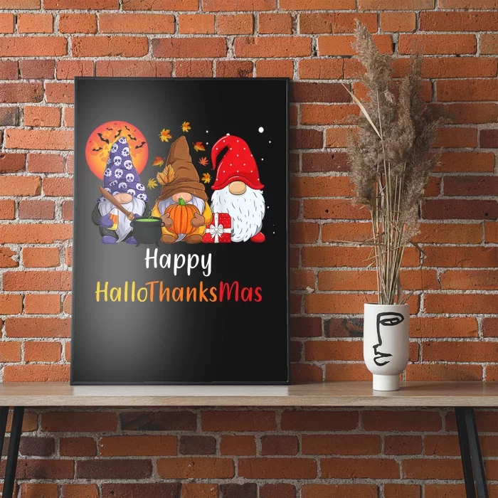 Happy Hallothanksmas Holiday Gnomes Poster