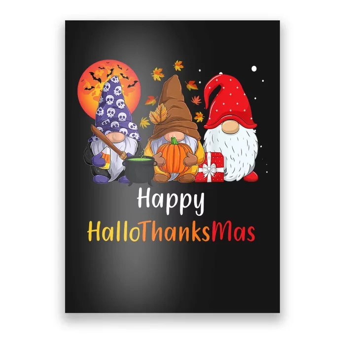 Happy Hallothanksmas Holiday Gnomes Poster