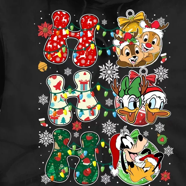 Ho Ho Ho Friends Christmas Lilo Goofy Pluto Donald Daisy Tie Dye Hoodie