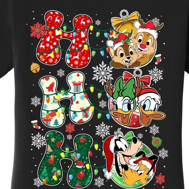 Ho Ho Ho Friends Christmas Lilo Goofy Pluto Donald Daisy Women's T-Shirt