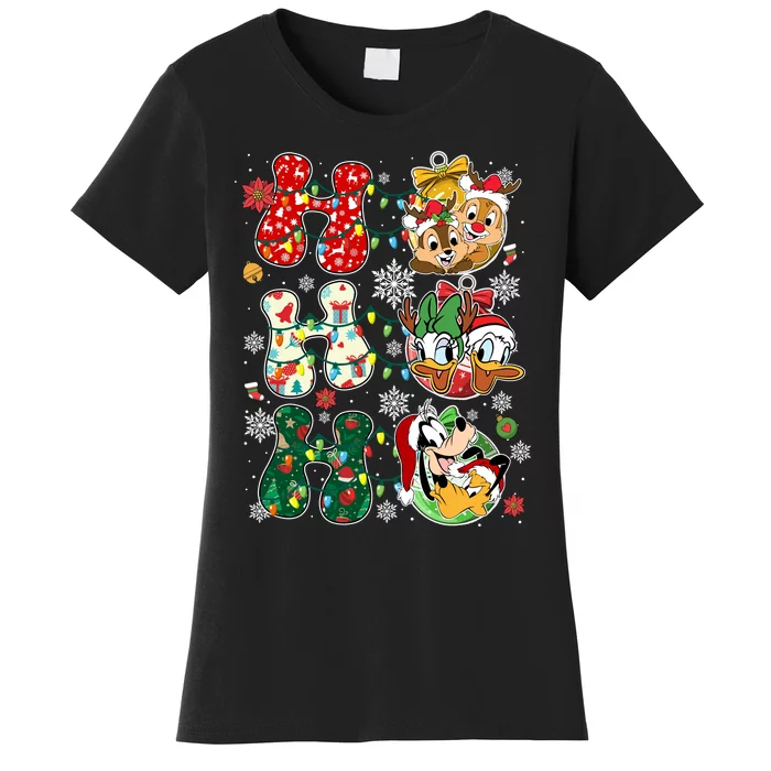 Ho Ho Ho Friends Christmas Lilo Goofy Pluto Donald Daisy Women's T-Shirt