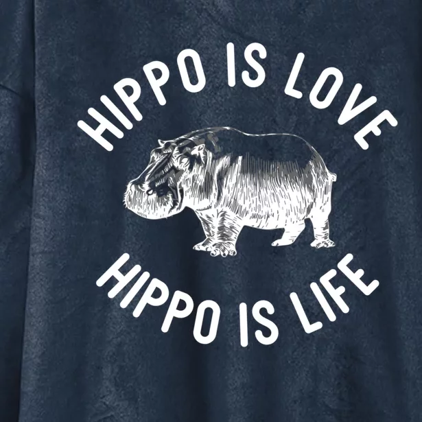 Hippos Hippopotamus Hippos Pygmy Hippopotamus Hippopotamus Gift Hooded Wearable Blanket