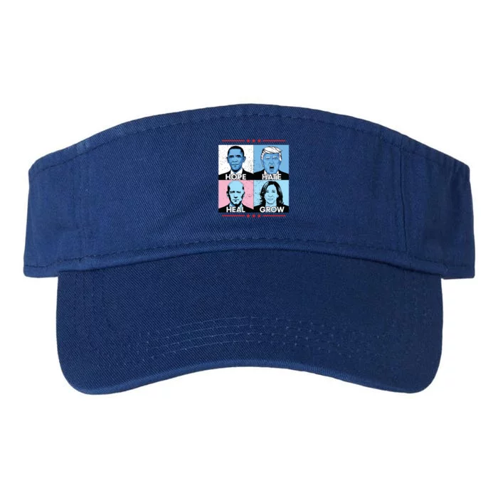 Hope Hate Heal Grow Political Leaders Art Valucap Bio-Washed Visor