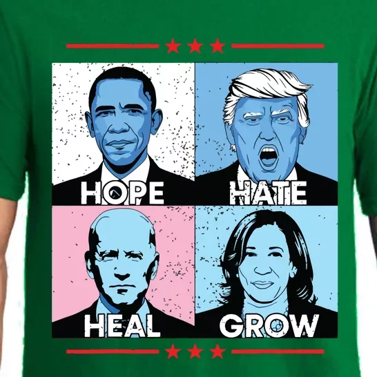 Hope Hate Heal Grow Political Leaders Art Pajama Set