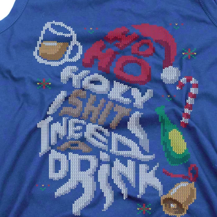 Ho Ho Holy Shit I Need A Beer Ugly Christmas Sweater Funny Gift Tank Top