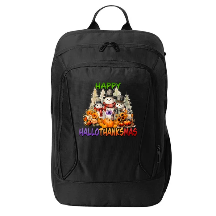 Happy Hallothanksmas Holidays Design Gift City Backpack