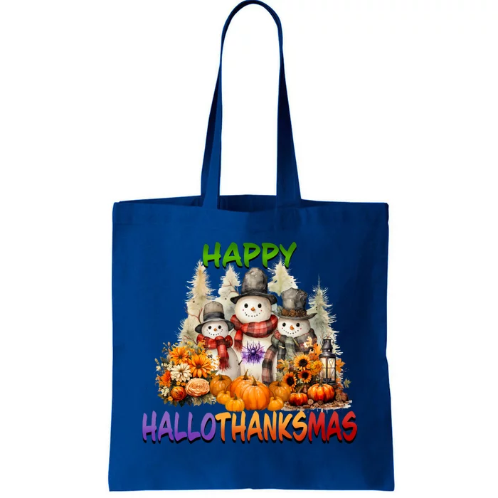 Happy Hallothanksmas Holidays Design Gift Tote Bag