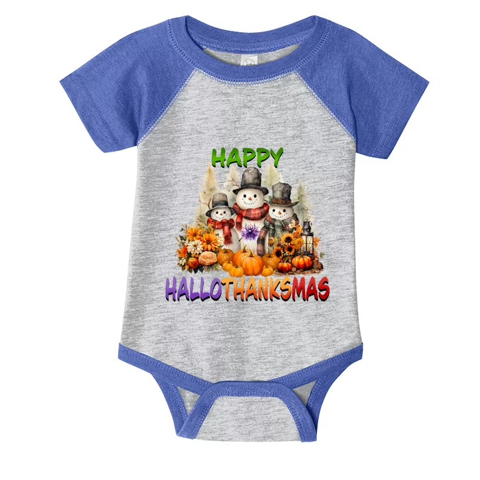 Happy Hallothanksmas Holidays Design Gift Infant Baby Jersey Bodysuit