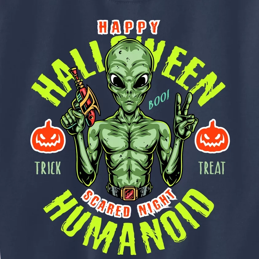 Happy Halloween Humanoid Alien Trick Or Treat Kids Sweatshirt