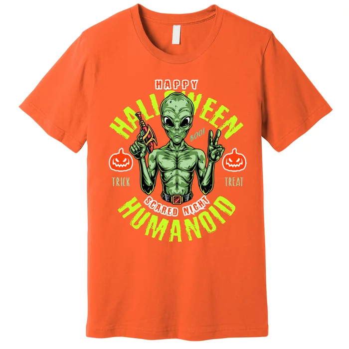 Happy Halloween Humanoid Alien Trick Or Treat Premium T-Shirt