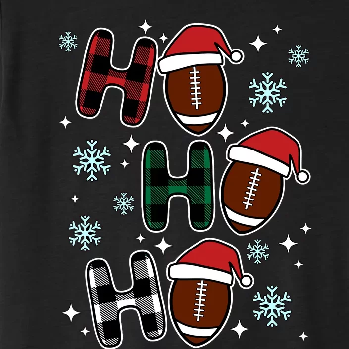 Ho Ho Ho Funny Santa American Football Lovers Christmas ChromaSoft Performance T-Shirt