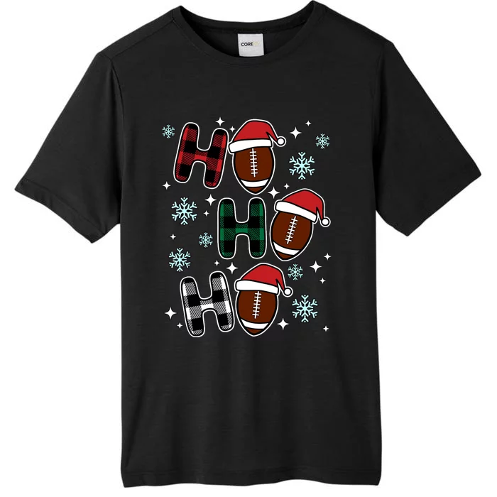 Ho Ho Ho Funny Santa American Football Lovers Christmas ChromaSoft Performance T-Shirt