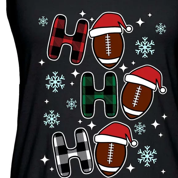 Ho Ho Ho Funny Santa American Football Lovers Christmas Ladies Essential Flowy Tank