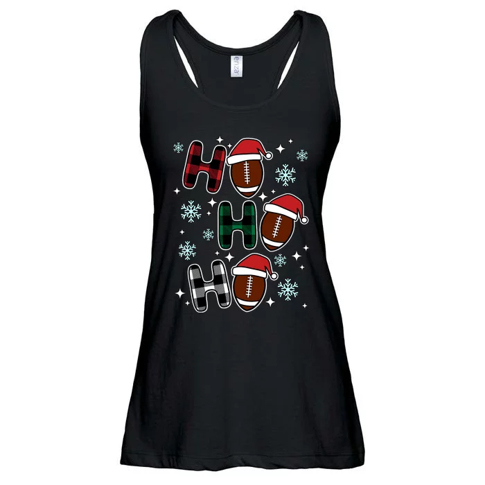 Ho Ho Ho Funny Santa American Football Lovers Christmas Ladies Essential Flowy Tank