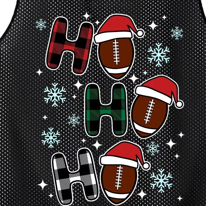 Ho Ho Ho Funny Santa American Football Lovers Christmas Mesh Reversible Basketball Jersey Tank