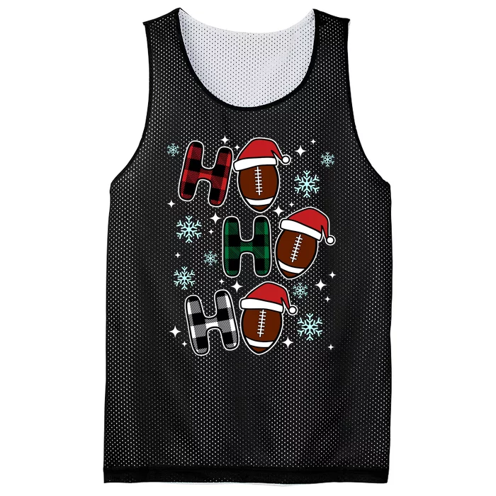 Ho Ho Ho Funny Santa American Football Lovers Christmas Mesh Reversible Basketball Jersey Tank