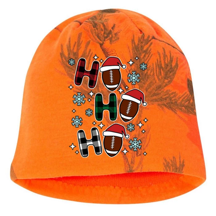 Ho Ho Ho Funny Santa American Football Lovers Christmas Kati - Camo Knit Beanie