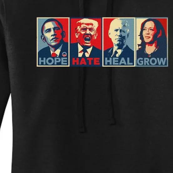 Hope Hate Heal Grow Women's Pullover Hoodie