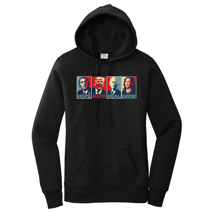 Hope Hate Heal Grow Women's Pullover Hoodie