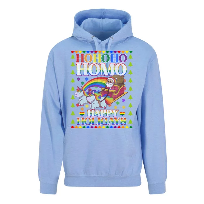 Ho Ho Homo Holigays Homosexual Lgbt Funny Ugly Christmas Unisex Surf Hoodie