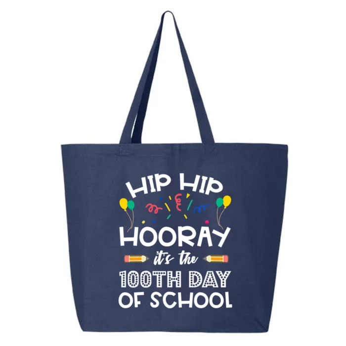 Hip Hip Hooray It's The 100th Day Of School Funny Gift Cool Gift 25L Jumbo Tote