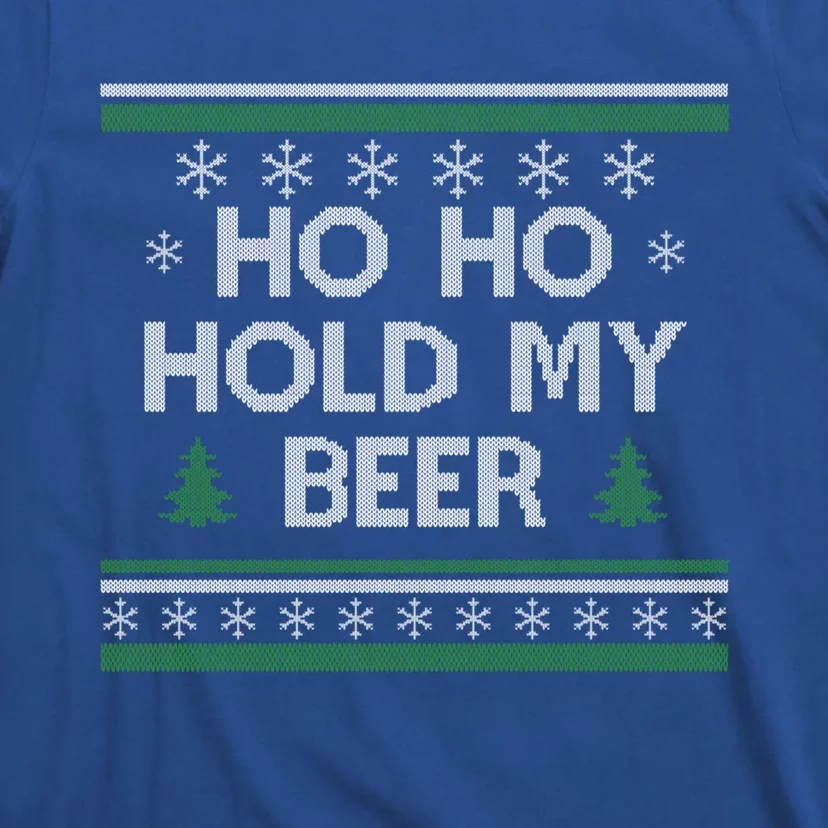 Ho Ho Hold My Beer Santa Ugly Christmas Ing Sweater Gift T-Shirt