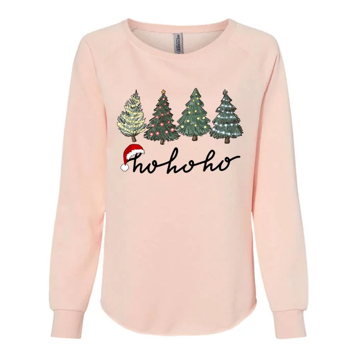 Ho Ho Ho Green Tree Christmas Tis The Season Womens California Wash Sweatshirt