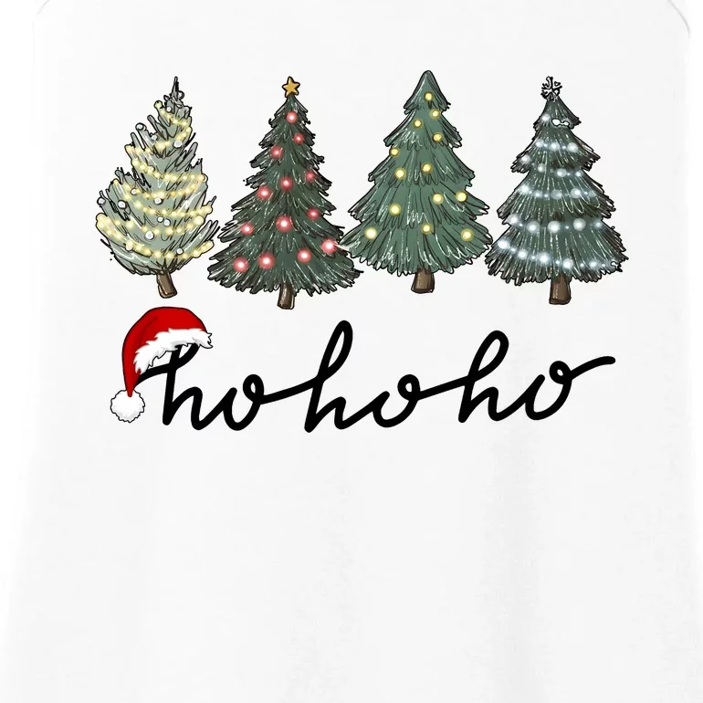 Ho Ho Ho Green Tree Christmas Tis The Season Ladies Essential Tank