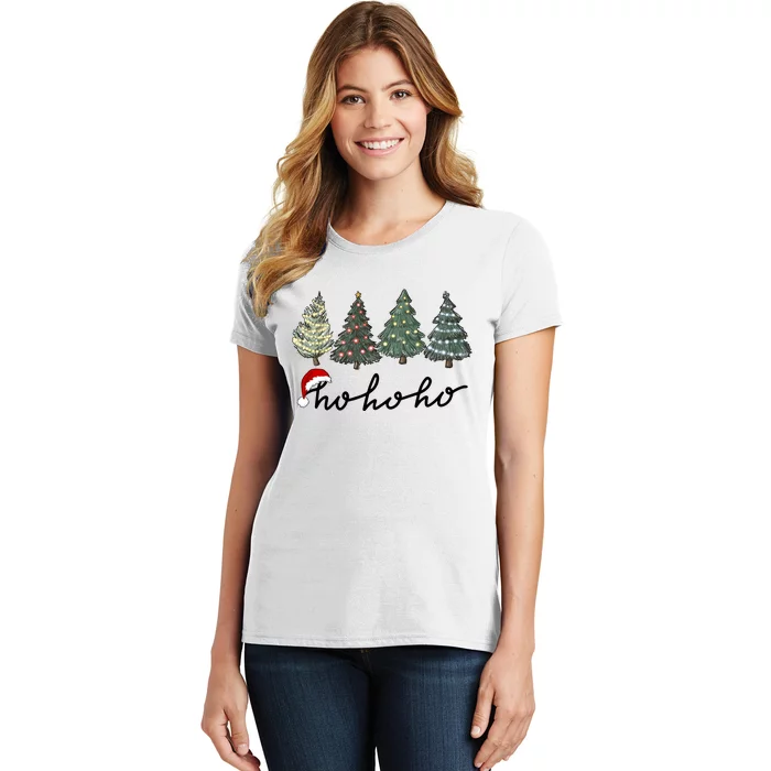 Ho Ho Ho Green Tree Christmas Tis The Season Women's T-Shirt